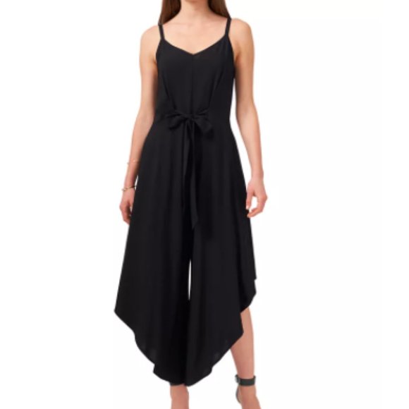 MSK Pants - MSK Solid Tie-Front Challis High-Leg Jumpsuit